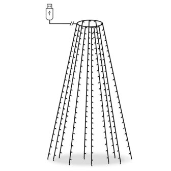 Kerstboomverlichting met 250 LED&#039;s net 250 cm