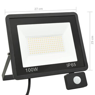 Spotlight met sensor LED 100 W warmwit