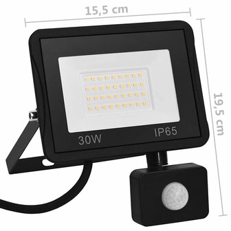 Spotlight met sensor LED 30 W koudwit