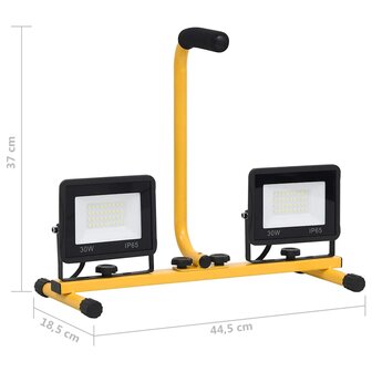 Spotlight met handvat LED 2x30 W warmwit