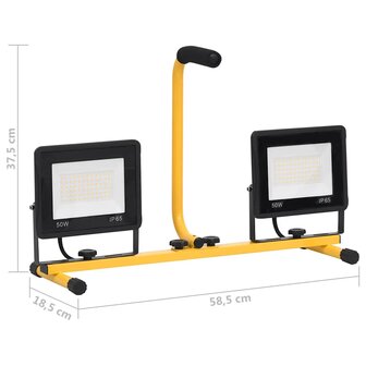 Spotlight met handvat LED 2x50 W warmwit