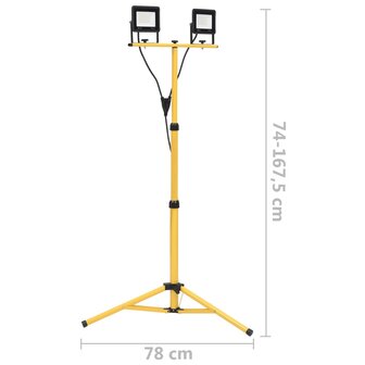 Spotlight met statief LED 2x20 W warmwit
