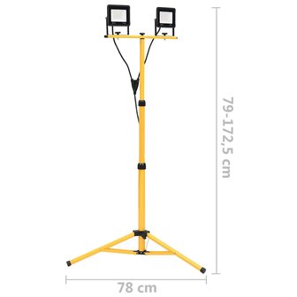 Spotlight met statief LED 2x50 W warmwit