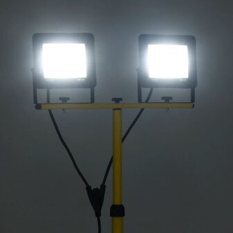 Spotlight met statief LED 2x50 W koudwit