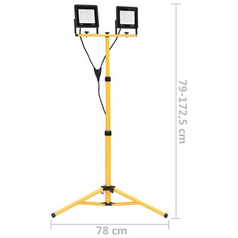 Spotlight met statief LED 2x50 W koudwit