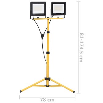 Spotlight met statief LED 2x100 W koudwit
