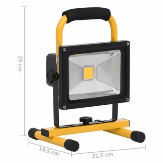 Spotlight met handvat oplaadbaar LED 30 W koudwit