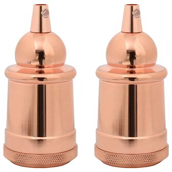 Lamphouders 2 st ros&eacute;goud E27