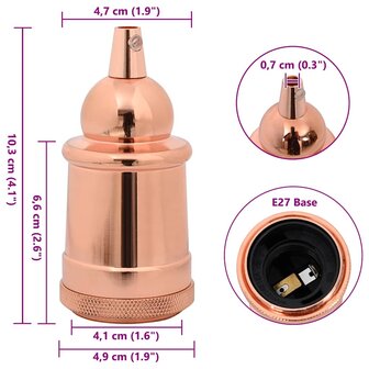 Lamphouders 2 st ros&eacute;goud E27