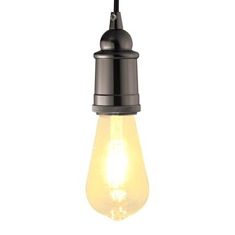 Lamphouders 2 st glanzend zwart E27