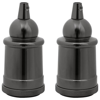 Lamphouders 2 st glanzend zwart E27