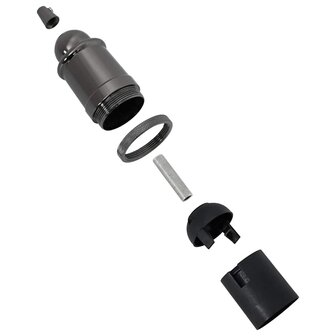 Lamphouders 2 st glanzend zwart E27