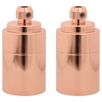 Lamphouders 2 st ros&eacute;goud E27