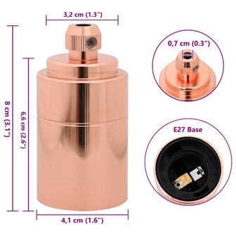 Lamphouders 2 st ros&eacute;goud E27