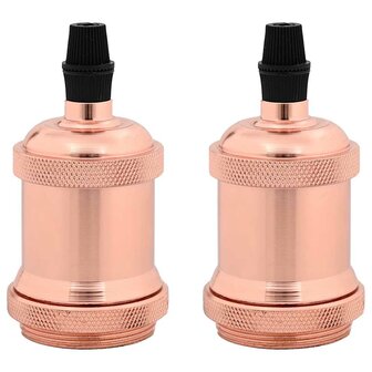 Lamphouders 2 st ros&eacute;goud E27