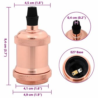 Lamphouders 2 st ros&eacute;goud E27