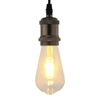 Lamphouders 2 st glanzend zwart E27