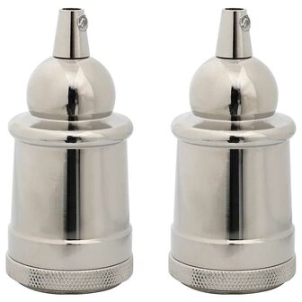 Lamphouders 2 st nikkel satijn E27