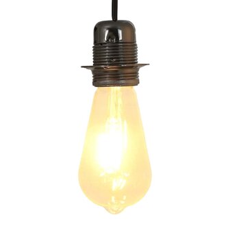 Lamphouders 2 st glanzend zwart E27