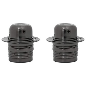 Lamphouders 2 st glanzend zwart E27