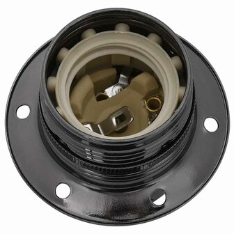 Lamphouders 2 st glanzend zwart E27