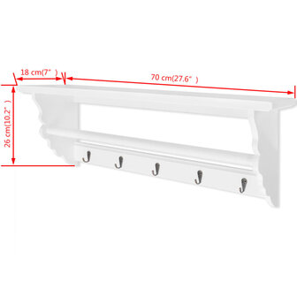 Kapstok barokstijl MDF wit