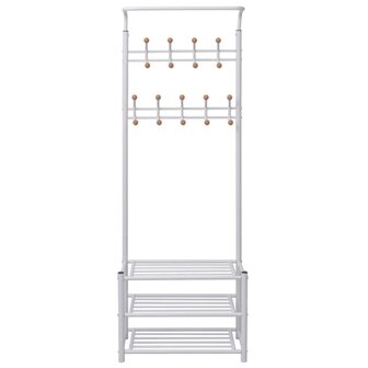 Kledingrek met schoenenopberger 68x32x182,5 cm wit