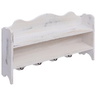 Wandkapstok 50x10x30 cm hout wit