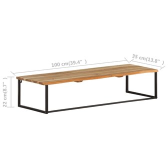 Kapstok met schap 100x35x22 cm massief acaciahout