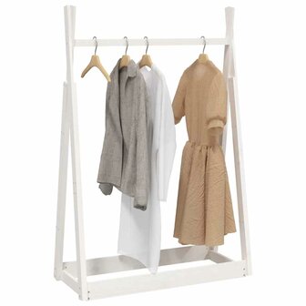 Kledingrek 100x45x150 cm massief grenenhout wit
