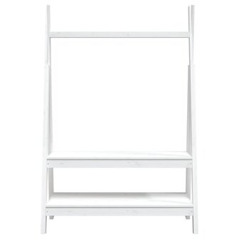 Kledingrek 100x45,5x150 cm massief grenenhout wit