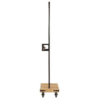 Kledingrek met wieltjes 90x35x190 cm massief mangohout en ijzer