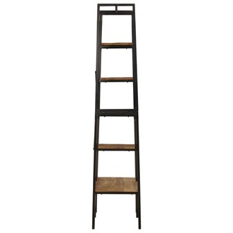Kledingrek met schappen 90x40x190 cm massief mangohout en ijzer
