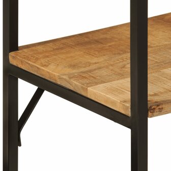 Kledingrek met schappen 90x40x190 cm massief mangohout en ijzer