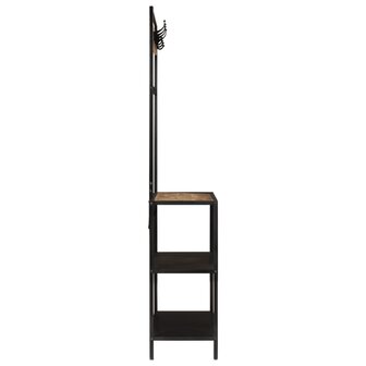 Kapstok 90x35x180 cm massief mangohout en ijzer