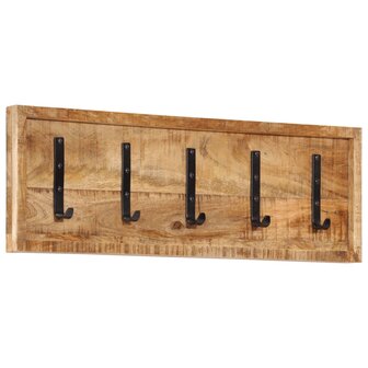 Wandkapstok met 5 haken massief mangohout
