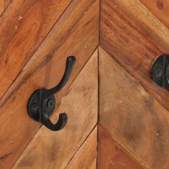 Wandkapstok 90x1x35 cm massief acaciahout en ijzer