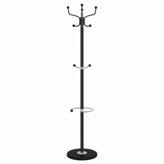Kapstok met parapluhouder 180 cm gepoedercoat ijzer zwart
