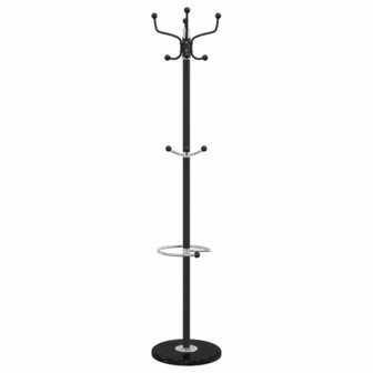 Kapstok met parapluhouder 180 cm gepoedercoat ijzer zwart
