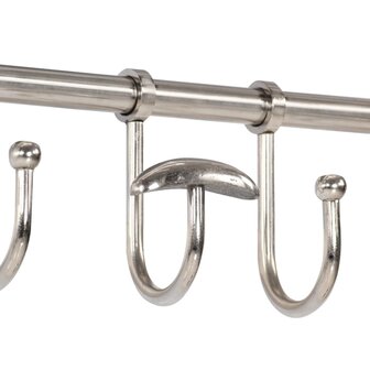 Bagagerek met kleerhangers en spiegel wandmontage aluminium