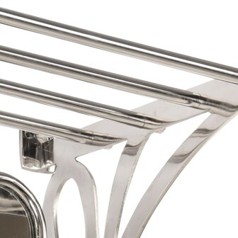 Bagagerek met kleerhangers en spiegel wandmontage aluminium