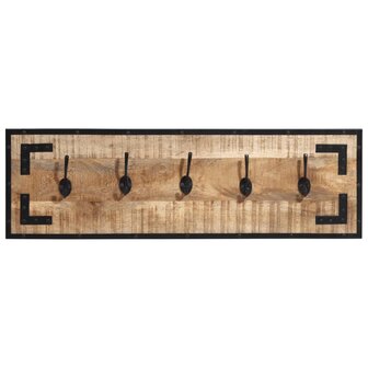 Kapstokken 2 st 80x8x25 cm massief ruw mangohout