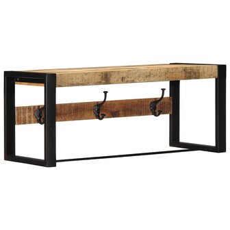 Kapstok 80x35x35 cm massief ruw mangohout