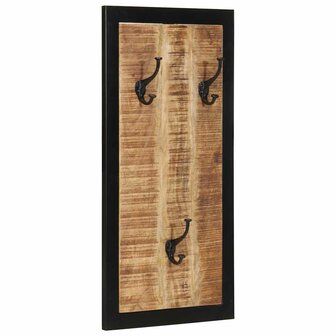 Kapstok 40x2x80 cm massief ruw mangohout