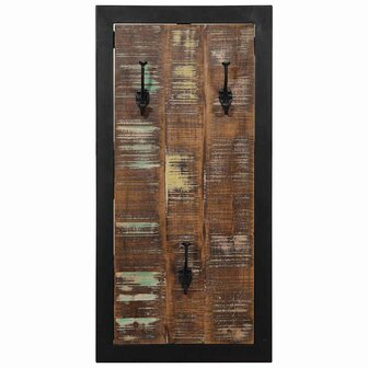 Kapstok 40x2x80 cm massief gerecycled hout meerkleurig