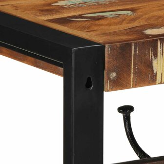 Kapstok 80x35x35 cm massief gerecycled hout meerkleurig
