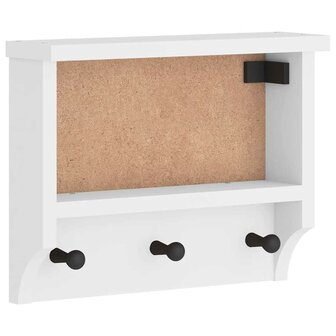 Wandkapstok SANDNES wit 45x12x35 cm massief grenenhout