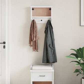 Wandkapstok SANDNES wit 45x12x35 cm massief grenenhout