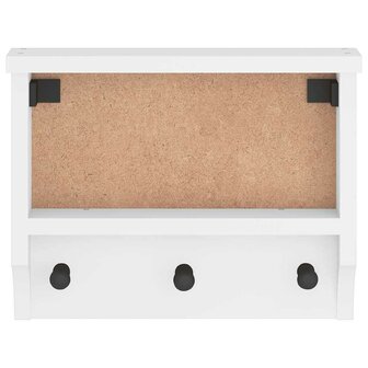 Wandkapstok SANDNES wit 45x12x35 cm massief grenenhout