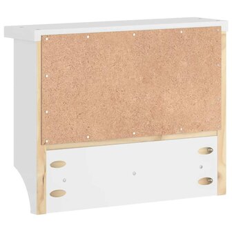 Wandkapstok SANDNES wit 45x12x35 cm massief grenenhout